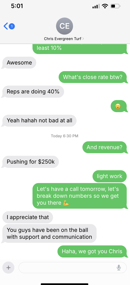 Chris's results screenshot